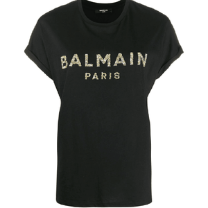 Balmain Glitter Logo Print T-Shirt - ElizabethBeautyProducts.com