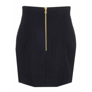 BALMAIN Jersey High-Waist 8-Button Skirt - ElizabethBeautyProducts.com