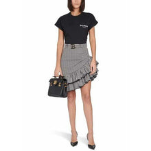 Load image into Gallery viewer, Balmain Logo Cropped T-shirt With Flocked Logo - ElizabethBeautyProducts.com