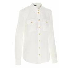 Load image into Gallery viewer, BALMAIN Pocket Detail Buttoned White Shirt - ElizabethBeautyProducts.com