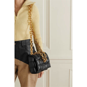 BOTTEGA VENETA Chain Cassette Padded Leather Shoulder Bag Black - ElizabethBeautyProducts.com