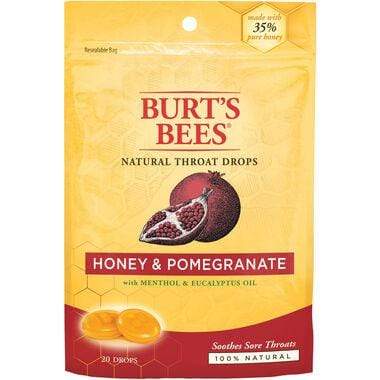 Burt's Bees Natural Throat Drops Honey & Pomegranate - ElizabethBeautyProducts.com