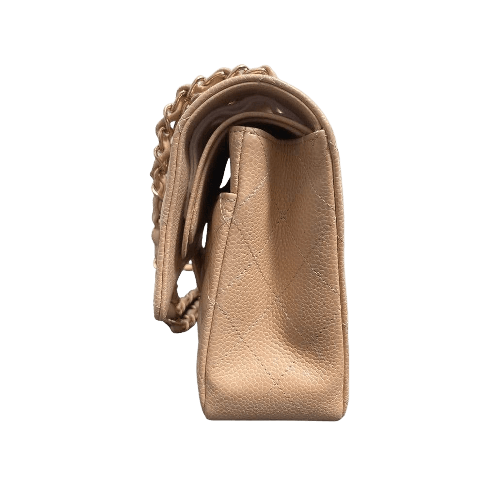 Chanel Classic Handbag Grained Calfskin & Gold-Tone Metal Beige$16,500.00