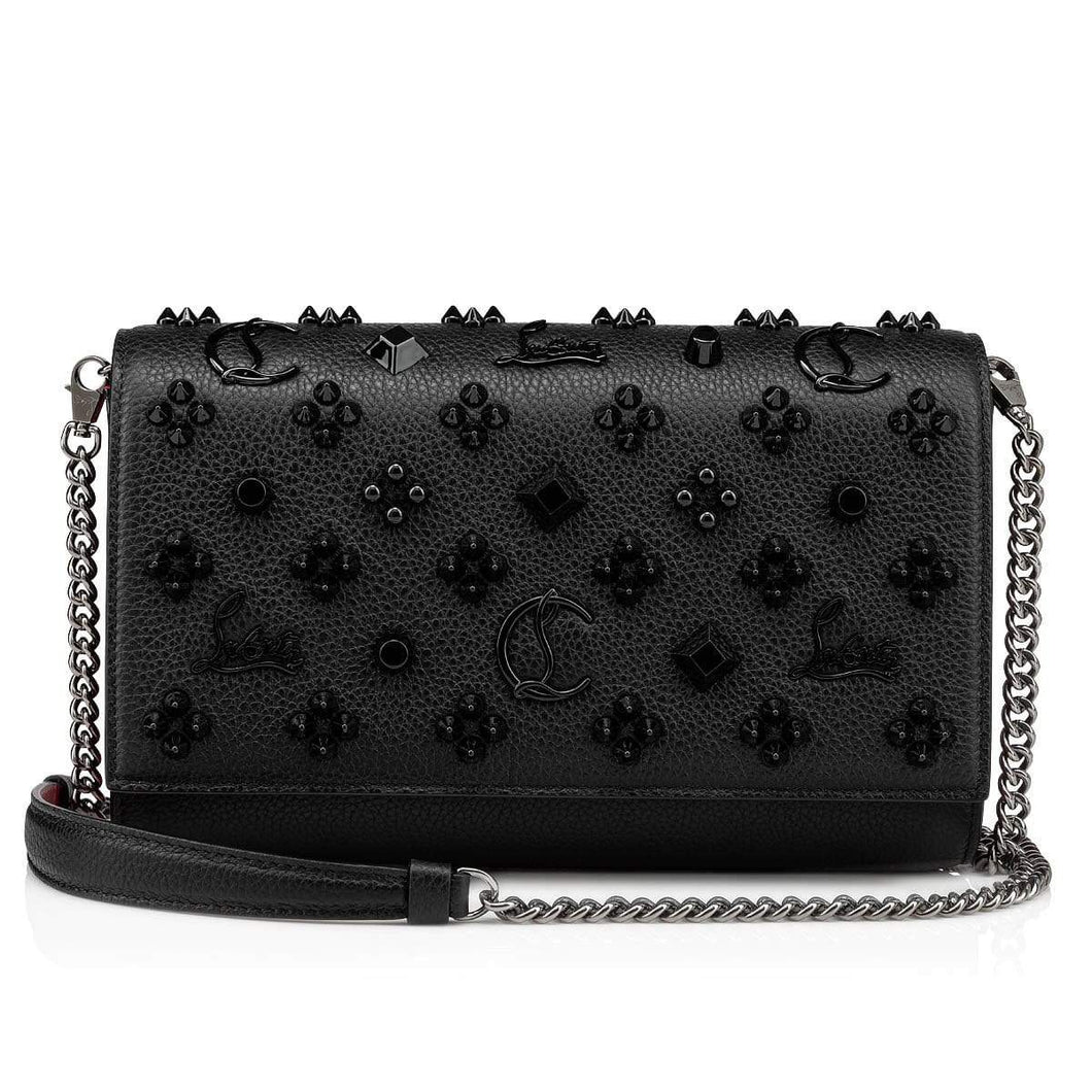Christian Louboutin PALOMA CLUTCH Black/Ultrablack Calf Empire Handbags - ElizabethBeautyProducts.com