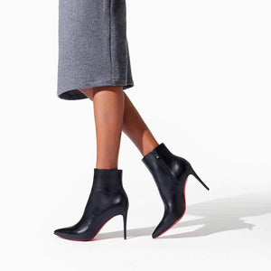 Christian Louboutin Women's So Kate Booty Black Leather Ankle Boots - ElizabethBeautyProducts.com