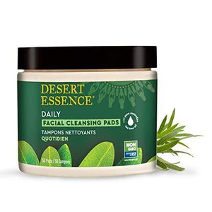 Desert Essence Tea Tree Oil Facial Cleansing Pads 50 Count - ElizabethBeautyProducts.com