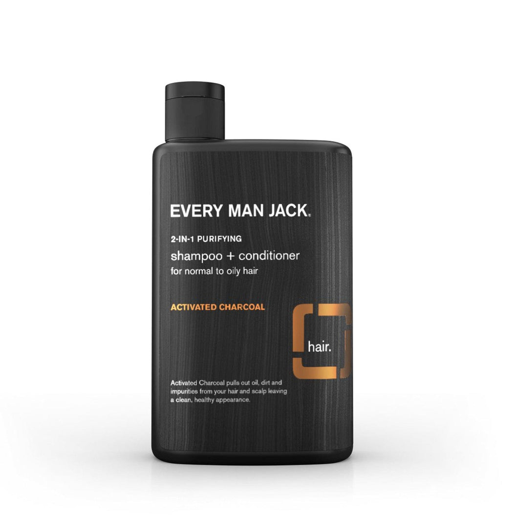 Every Man Jack 2-in-1 Activated Charcoal Shampoo + Conditioner 13.5 oz. - ElizabethBeautyProducts.com